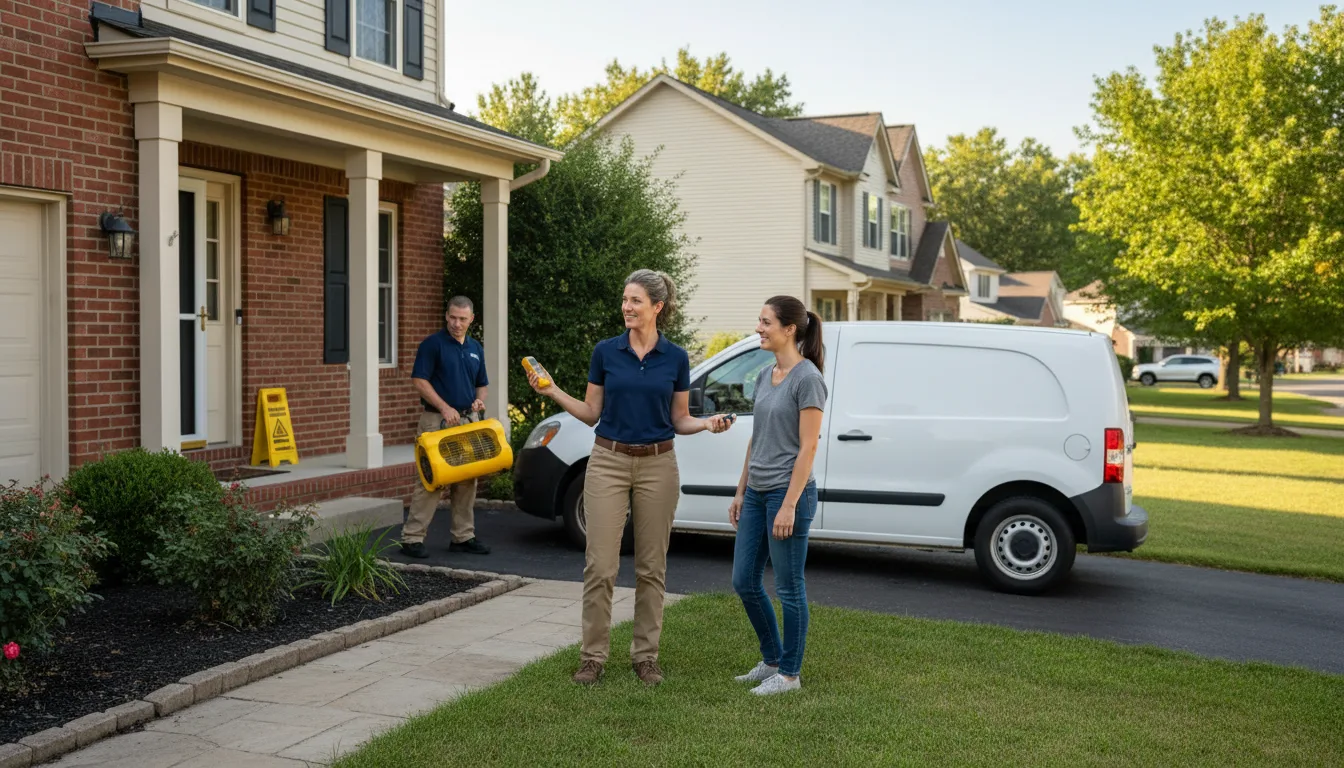 Residential water damage restoration in Bunker Hill, IL